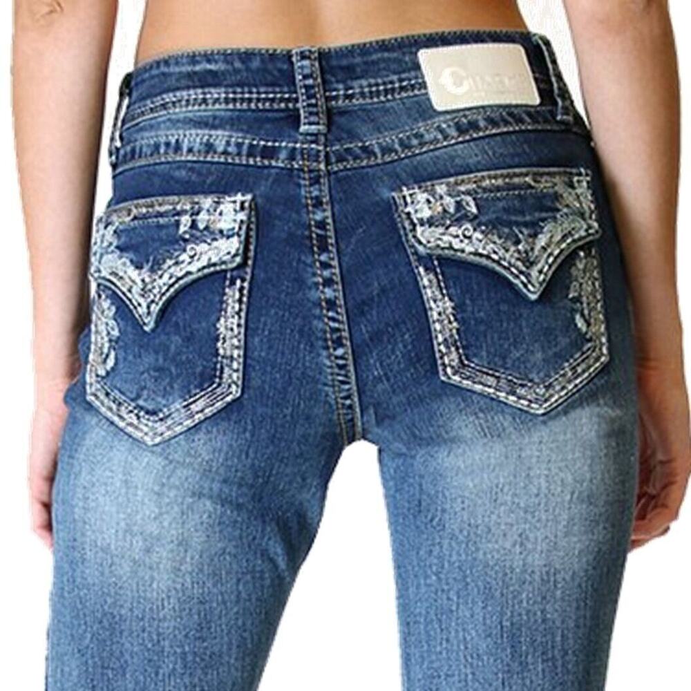 Charme by Grace in LA Jeans Women's Faux Flap Pocket Bootcut Jeans in Size 26